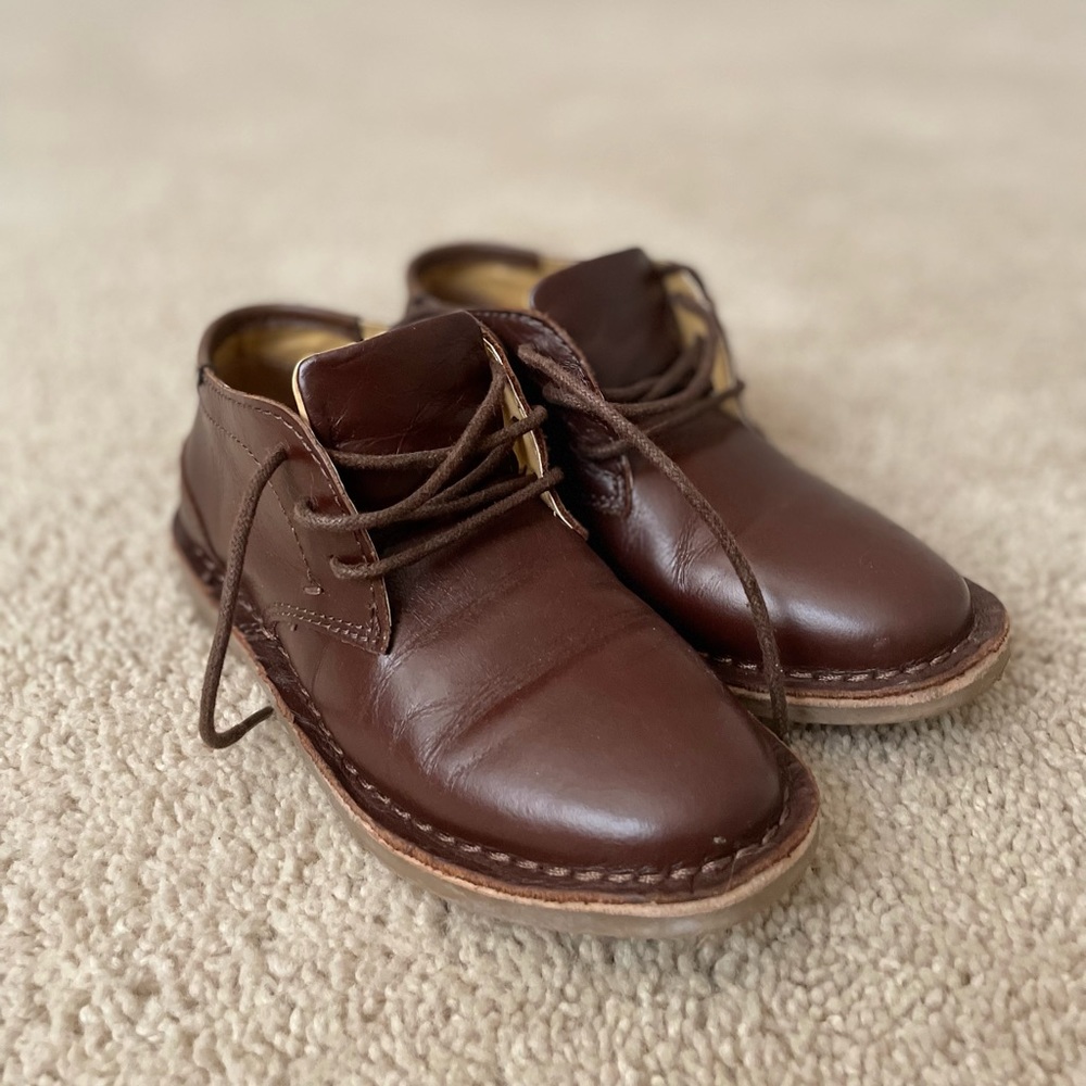 Kenneth Cole New York leather brown dress shoes boys size 12